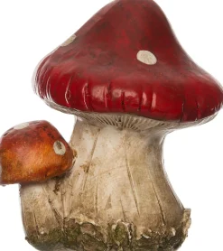Intratuin kerstfiguur paddenstoel rood 8 x 6,5 x 8,5 cm