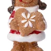 Intratuin kerstfiguur peperkoek vrouw bruin / rood / wit 8 x 5 x 12 cm