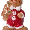 Intratuin kerstfiguur peperkoek man bruin / rood / wit 8 x 5 x 12 cm