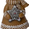 Intratuin kerstfiguur Petra gemberkoekman bruin / wit 7,5 x 5,3 x 16,5 cm