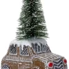 Intratuin kerstfiguur Petra auto met kerstboom bruin / wit 10,5 x 5,5 x 16,5 cm