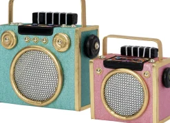 Intratuin kerstfiguur radio roze 22 x 11 x 20 cm