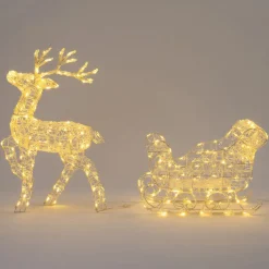Intratuin kerstfiguur rendier met verlichting 54 x 30 x 68 cm