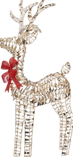Intratuin kerstfiguur rendier strik met verlichting 49 x 15,5 x 90 cm