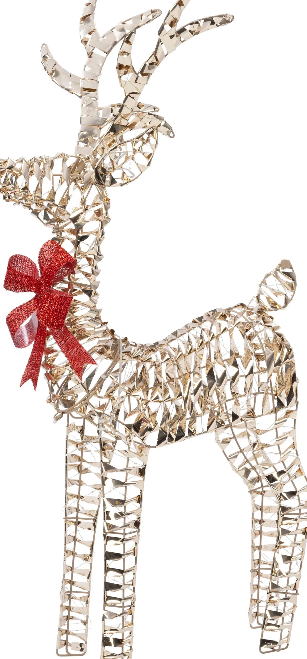 Intratuin kerstfiguur rendier strik met verlichting 49 x 15,5 x 90 cm