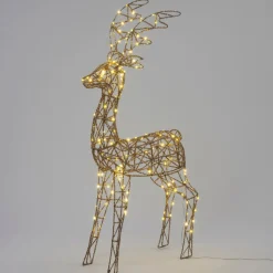 Intratuin kerstfiguur rendier Jay goud met verlichting 70 x 24 x 145 cm