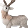 Intratuin kerstfiguur rendier grijs / wit 23 x 12 x 40 cm