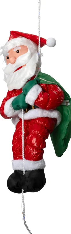 Intratuin kerstfiguur Rippu kerstman touw rood / wit met verlichting 25 x 20 x 20 cm
