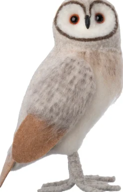 Intratuin kerstfiguur Rito uil rechts grijs / wit 20 x 16 x 31 cm