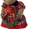 Intratuin kerstfiguur Robin rendier vrouw bruin / rood 20 x 13 x 58 cm