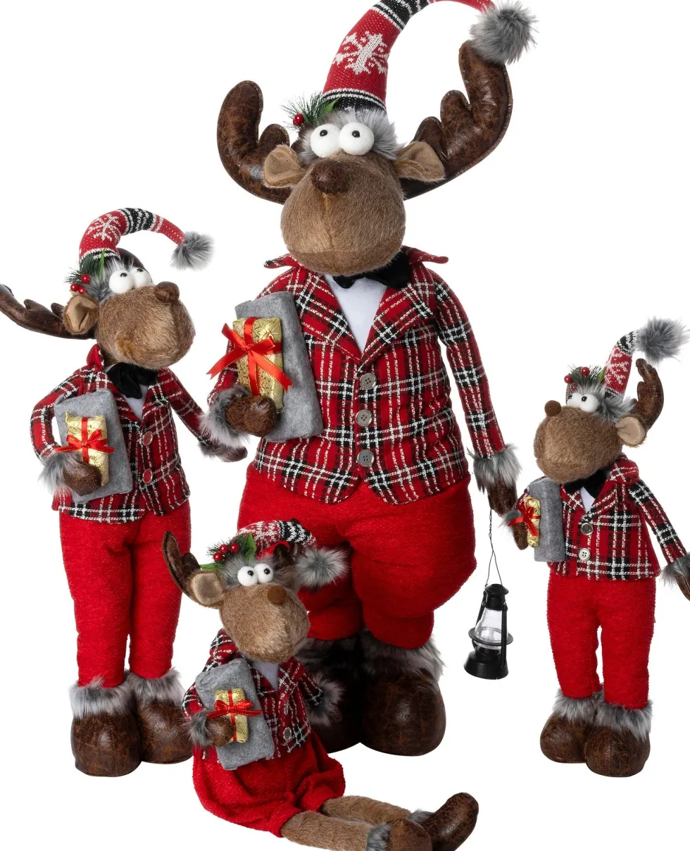 Intratuin kerstfiguur Robin rendier man bruin / rood 20 x 13 x 58 cm
