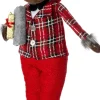 Intratuin kerstfiguur Robin rendier vrouw bruin / rood 23 x 18 x 80 cm