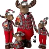 Intratuin kerstfiguur Robin rendier man bruin / rood 23 x 18 x 80 cm