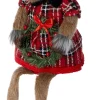 Intratuin kerstfiguur Robin rendier vrouw bruin / rood 20 x 14 x 64 cm
