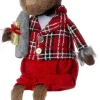 Intratuin kerstfiguur Robin rendier man bruin / rood 20 x 14 x 64 cm