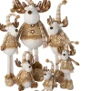 Intratuin kerstfiguur Ruben rendier wit / goud 19 x 12 x 53 cm