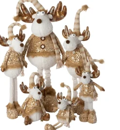 Intratuin kerstfiguur Ruben rendier wit / goud 20 x 14 x 56 cm