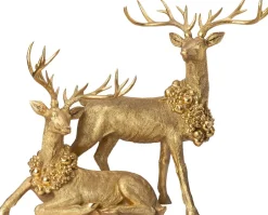 Intratuin kerstfiguur Shawly rendier staand goud 81 x 38 x 102 cm