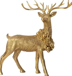 Intratuin kerstfiguur Shawly rendier staand goud 81 x 38 x 102 cm