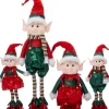 Intratuin kerstfiguur Sira elf broek groen / rood 28 x 13 x 103 cm