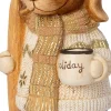 Intratuin kerstfiguur ski hond met mok beige / bruin 23 x 21,5 x 45 cm