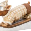 Intratuin kerstfiguur ski teckel jas beige / bruin 49,5 x 22,5 x 29 cm