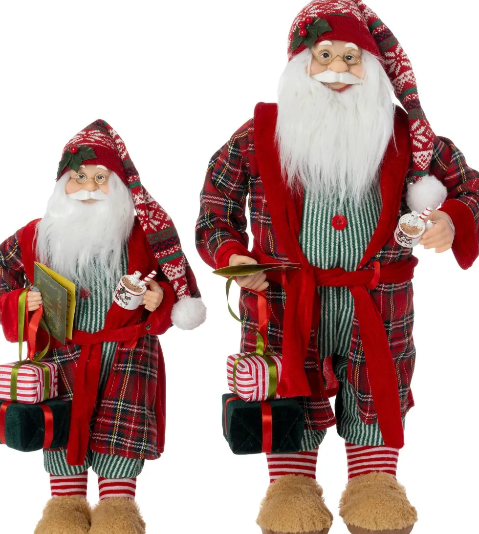 Intratuin kerstfiguur Sova kerstman rood / groen 28 x 20 x 60 cm