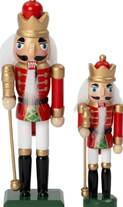 Intratuin kerstfiguur Sverre notenkraker goud / rood / wit 5 x 4,5 x 18 cm