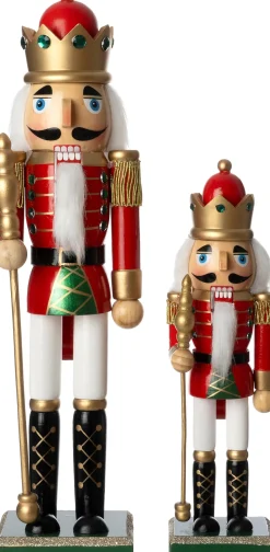 Intratuin kerstfiguur Sverre notenkraker goud / rood / wit 7 x 6 x 25 cm