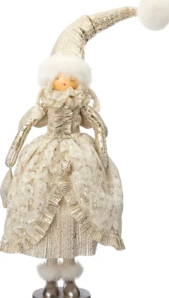 Intratuin kerstfiguur Tina engel met ster staand goud 20 x 18 x 69 cm