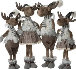 Intratuin kerstfiguur Tiroler eland vrouw bruin / grijs 26 x 14 x 74 cm
