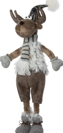 Intratuin kerstfiguur Tiroler eland vrouw bruin / grijs 26 x 14 x 74 cm