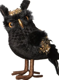 Intratuin kerstfiguur uil Tjerk zwart 10 x 9 x 14 cm