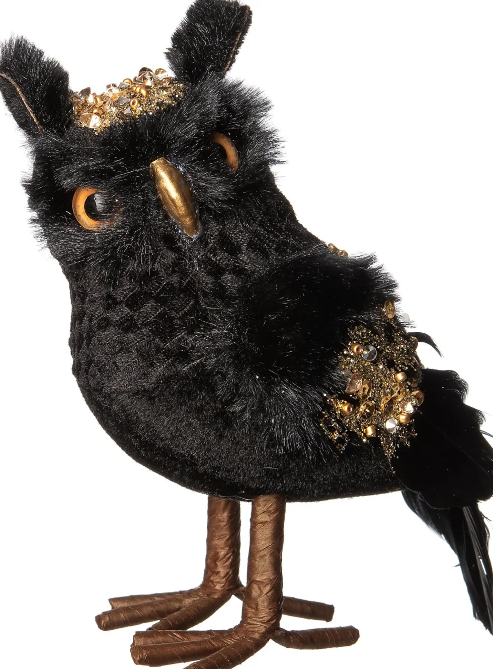 Intratuin kerstfiguur uil Tjerk zwart 10 x 9 x 14 cm