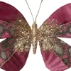 Intratuin kerstfiguur vlinder met glitters roze 17,5 x 15,5 x 3 cm