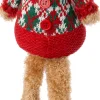 Intratuin kerstfiguur Yende beer man zittend bruin / rood 15 x 8 x 33 cm