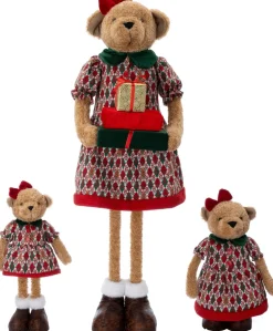 Intratuin kerstfiguur Yende beer vrouw rood 40 x 24 x 117 cm
