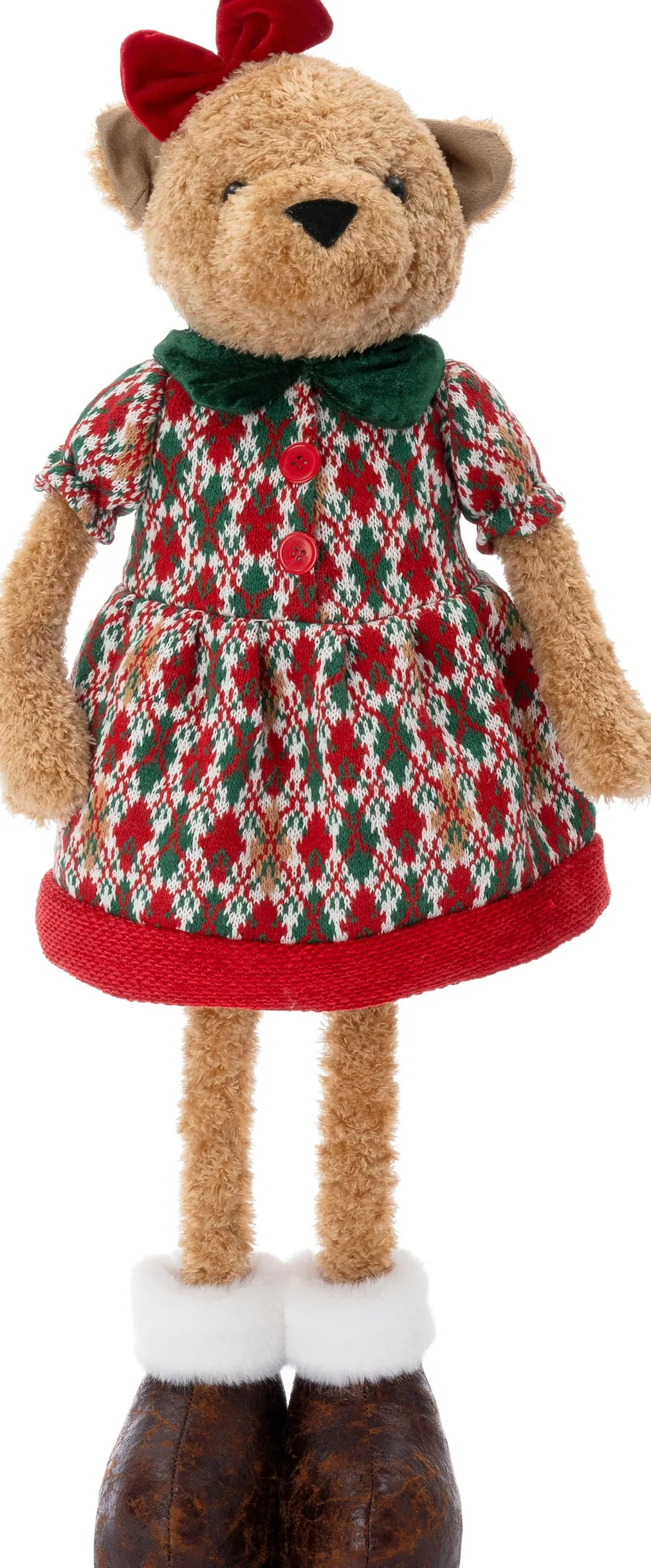 Intratuin kerstfiguur Yende beer vrouw rood 22 x 13 x 51 cm