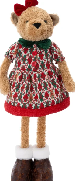 Intratuin kerstfiguur Yende beer vrouw rood 25 x 12 x 71 cm