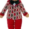 Intratuin kerstfiguur Yende beer man rood 22 x 13 x 51 cm
