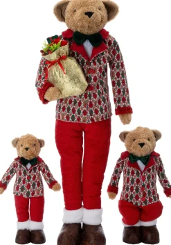 Intratuin kerstfiguur Yende beer man rood 22 x 13 x 51 cm