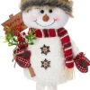 Intratuin kerstfiguur Yuki sneeuwpop staand rood / wit 24 x 12 x 74 cm