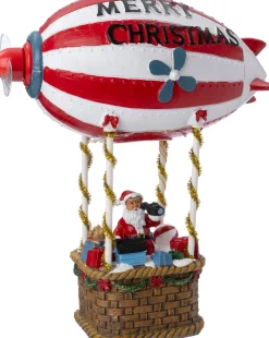 Intratuin kerstfiguur zeppelin rood / wit 22,5 x 11,5 x 26 cm