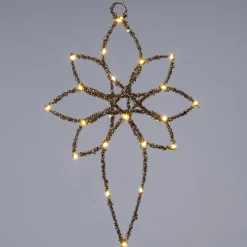 Intratuin kersthanger bloem beige met verlichting 30 x 47 cm