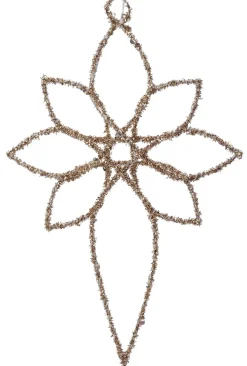 Intratuin kersthanger bloem beige met verlichting 30 x 47 cm