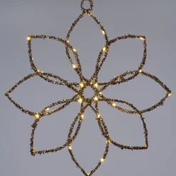 Intratuin kersthanger bloem beige met verlichting 40 x 40 cm