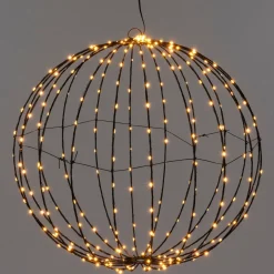 Intratuin kersthanger bol zwart met verlichting D 40 cm