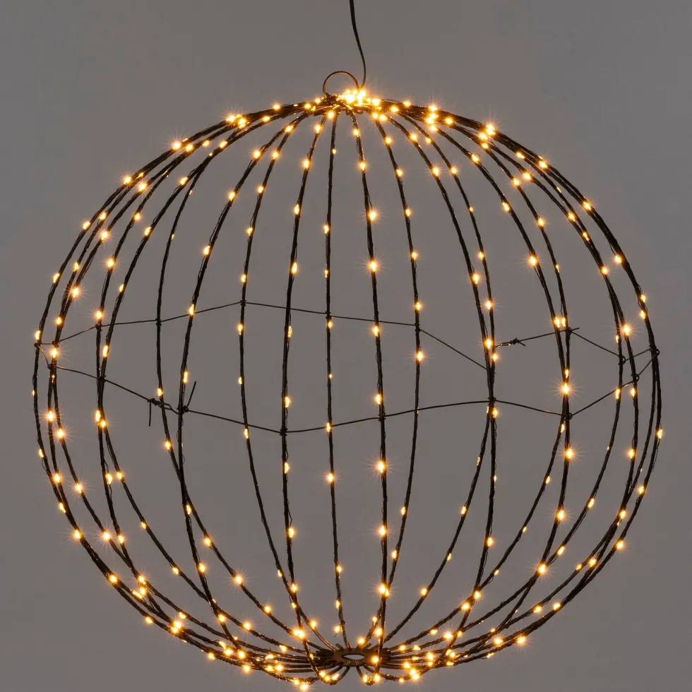 Intratuin kersthanger bol zwart met verlichting D 50 cm