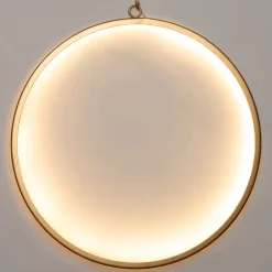 Intratuin kersthanger cirkel met LED verlichting goud D 52 cm