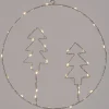 Intratuin kersthanger cirkel kerstbomen zilver LED 30 lampjes warm wit D 30 cm